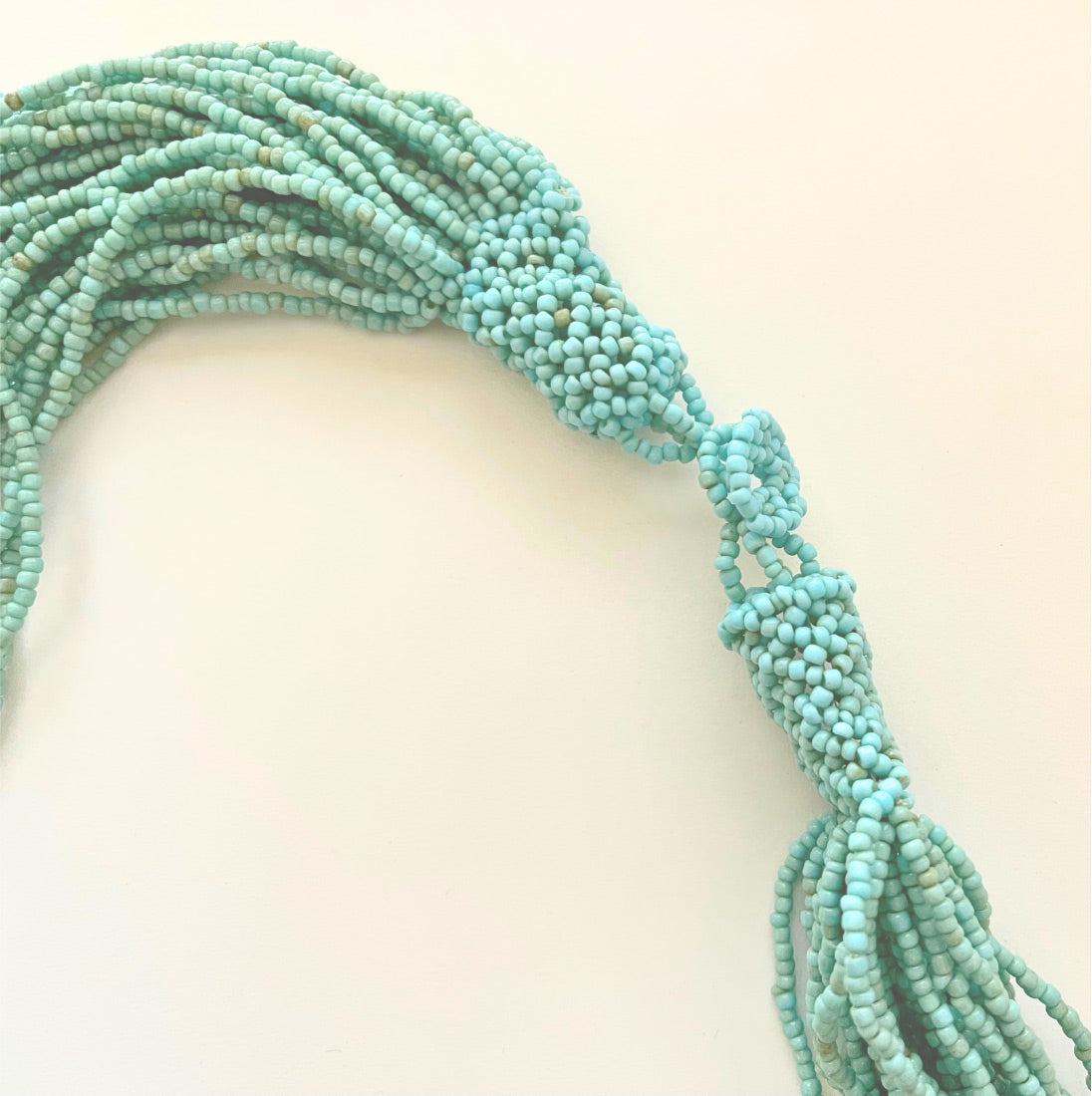 Handmade Turquoise Glass Bead Waterfall Necklace